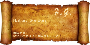 Hatos Gordon névjegykártya